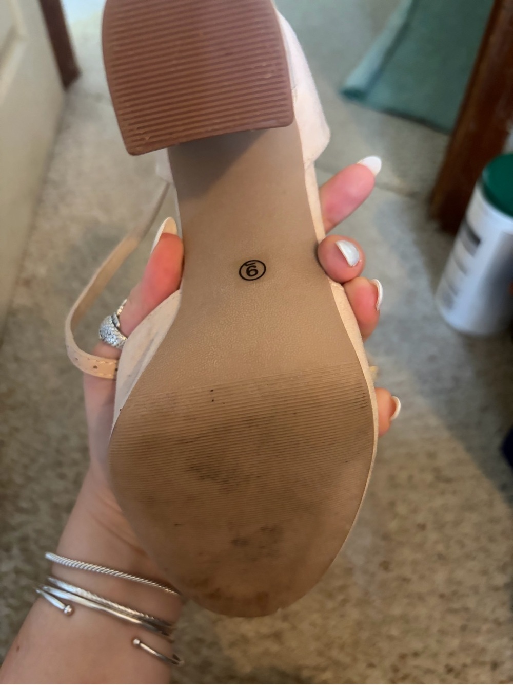 Lulu’s Nude Ankle Strap Closed Round Toe Sandal Heels - Picture 9 of 12